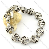 10 Solid Rose Bracelet in Stainless Steel Metal -b001334