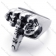 Erecting Middle Finger Skull Ring in 316L Stainless Steel Crafted Casting -JR430003