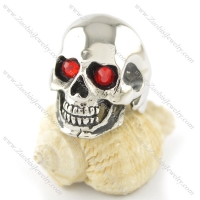 red stone eye skull ring r001552