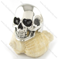 black stone eye skull ring r001551