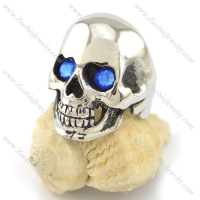 clear blue stone eye skull ring r001550