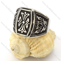 stainless steel womens rings with flower theme -r001086