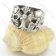 Two Skull Heads Ring with middle of Cross r001504