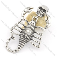 big stainless steel scorpion skull pendant p001594