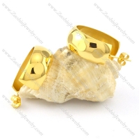 yellow gold smooth stainless steel earring e000786