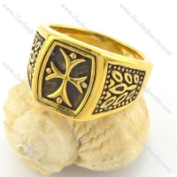 Yellow Gold Plating Cross Rings r001460