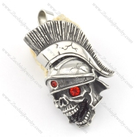 Skull Pendant with 2 Red Rhinestones p001589