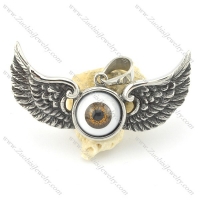 angel wings pendant with eye ball p001580