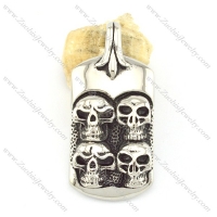 big 4 skull head dog tag for mens p001556