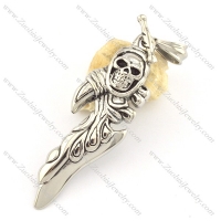 stainless steel skull charm with big hole buckle p001551