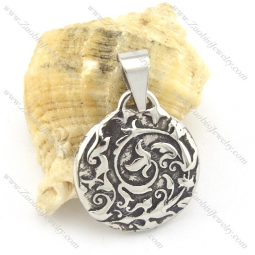 beautiful flower totem pendant in stainless steel p001534