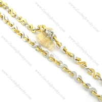 1cm wide gold and silver S shaped stainless steel necklace chain n000524