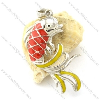 Stainless Steel Carp Pendants in Red Epoxy -p001174