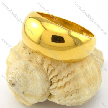 practical gold shiny buddhism ring in stainless steel -r001050