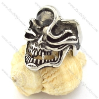 Clean-cut 316L skull ring for men -r001044