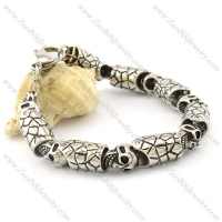 skull head in tube bracelet in stainless steel -b001472