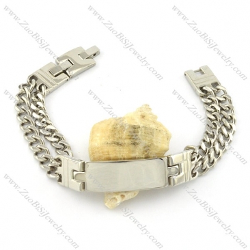 Clean-cut 316L Stainless Steel id bracelets -b001533