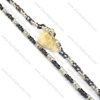 8mm silver and black 8 chain necklace n000517