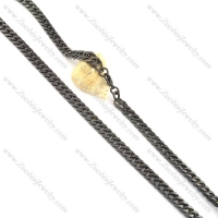 8mm black cover stainless steel chain necklace n000514