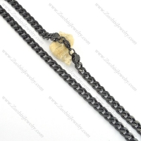 590*5mm black plated flat chain necklace n000511