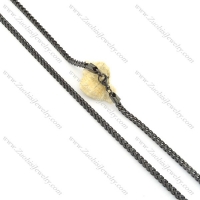 610 x 4.5mm black plated square chain necklalce n000506