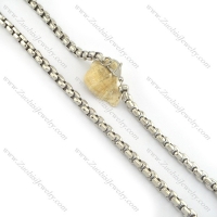 8mm shiny stainless steel pearl chain necklace n000503