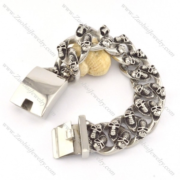 heavy weight casting skull bracelet for strong men b002053