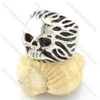 unkempt skull ring in stainless steel r001311