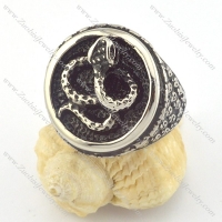 serpent ring in vintage stainless steel r001342