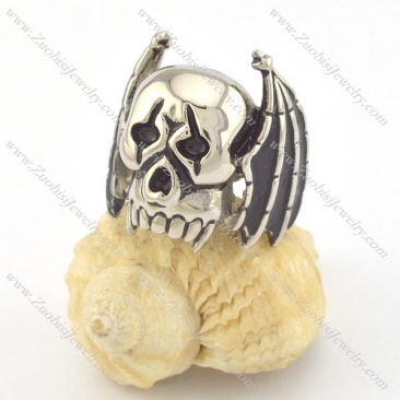 bat skull rings with 2 wings r001333