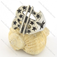 american dollar ring with stars in stainless steel r001422