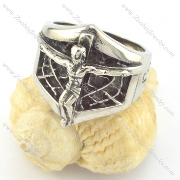 jesus ring with spider net r001407