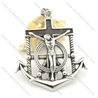 jesus anchor pendant in stainless steel p001523