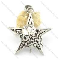 star shaped skull pendant in stainless steel p001521