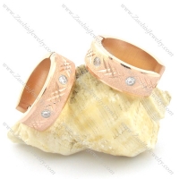 rose gold stainless steel cutting rhinestone earring e000760