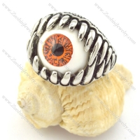 Orange Glass Eyeball Sharped Tooth Ring r001306