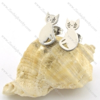 stainless steel kitty earring for girl e000729