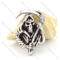 the King of Terrors pendant for biker in stainless steel metal p001493