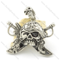 stainless steel skull pendant p001467