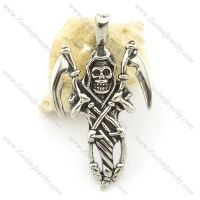 stainless steel skull pendant p001465