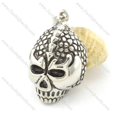 stainless steel skull pendant p001463