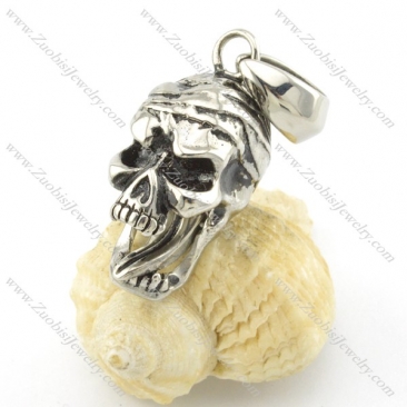 stainless steel skull pendant p001460