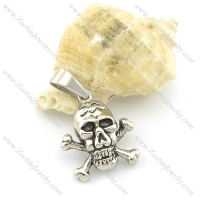 stainless steel skull pendant p001459