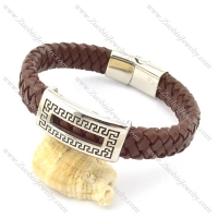 genuine leather bracelet in stainless steel b001964