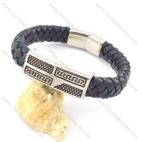 genuine leather bracelet in stainless steel b001962