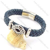 genuine leather bracelet in stainless steel b001912