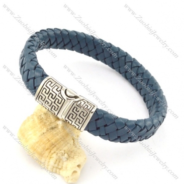 genuine leather bracelet in stainless steel b001900