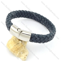 genuine leather bracelet in stainless steel b001897