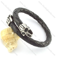 genuine leather bracelet in stainless steel b001869