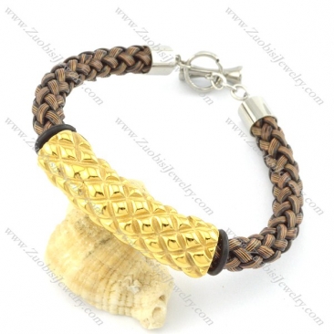 braided leather bracelet with OT buckle b001861